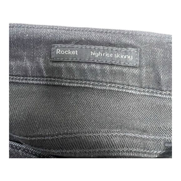 Citizens of Humanity COH Rocket High Rise Skinny Crop Jeans Black SZ 26 Raw Hem - Picture 5 of 10